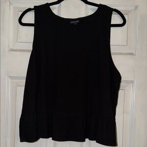 Torrid Black Ruffle Trim Flowy Top